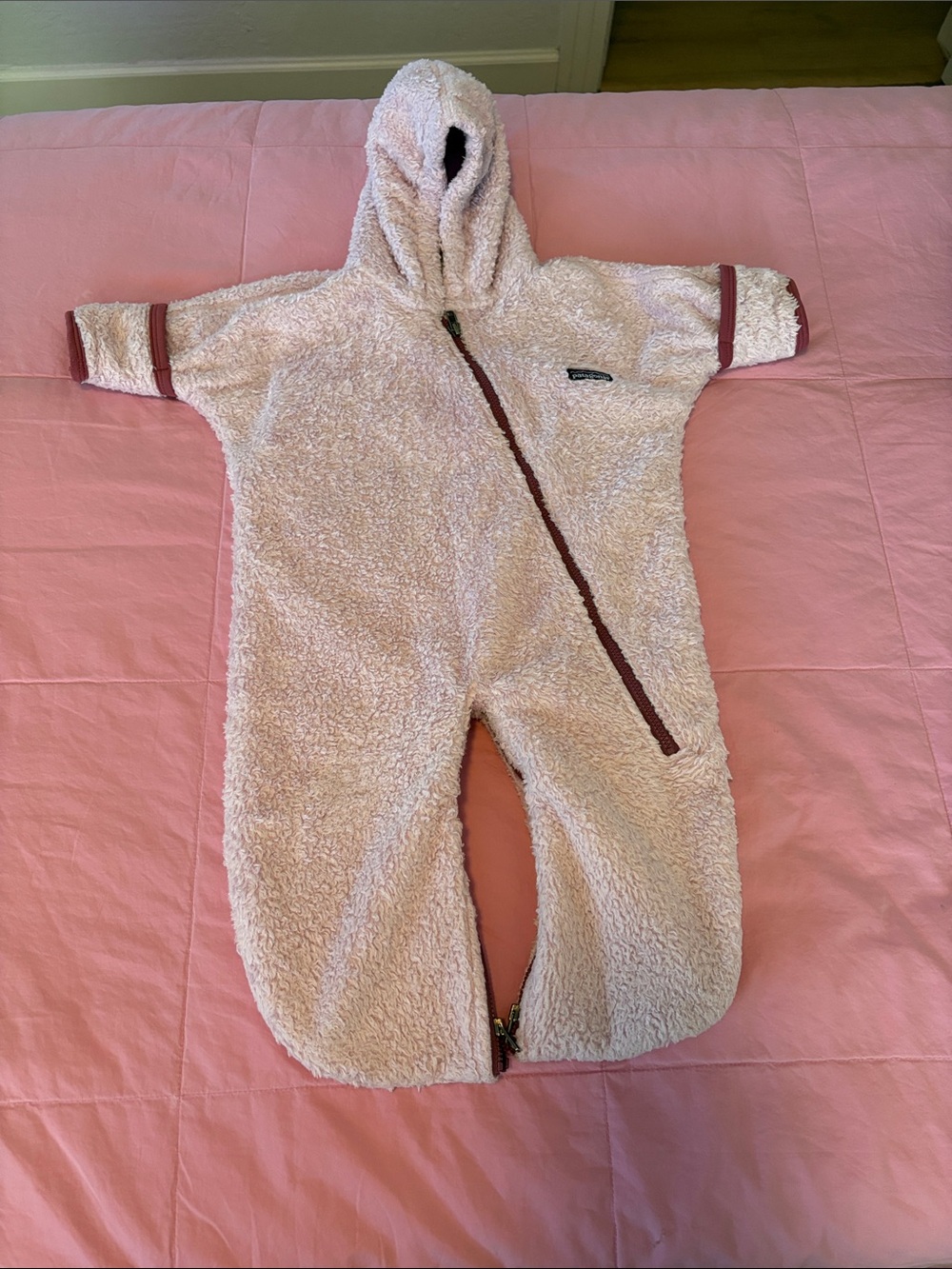 Patagonia Baby Onesie 6m Bunting Pink Snowsuit Winter Fleece 6 months
